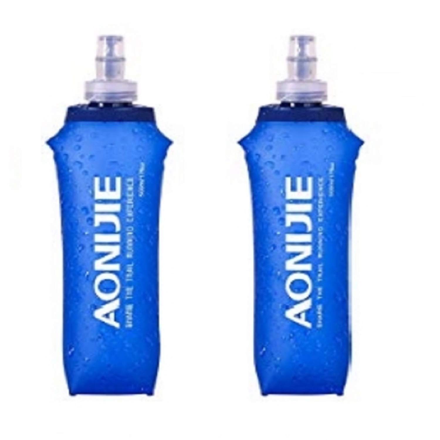 AONIJIE 2 Pack Collapsible Water Bottles 250ml - BPA Free TPU Soft Folding Flask for Running, Cycling, Hiking & Outdoor Sports | Lightweight & Leak Proof Hydration Solution for Gym, Travel and Daily Use