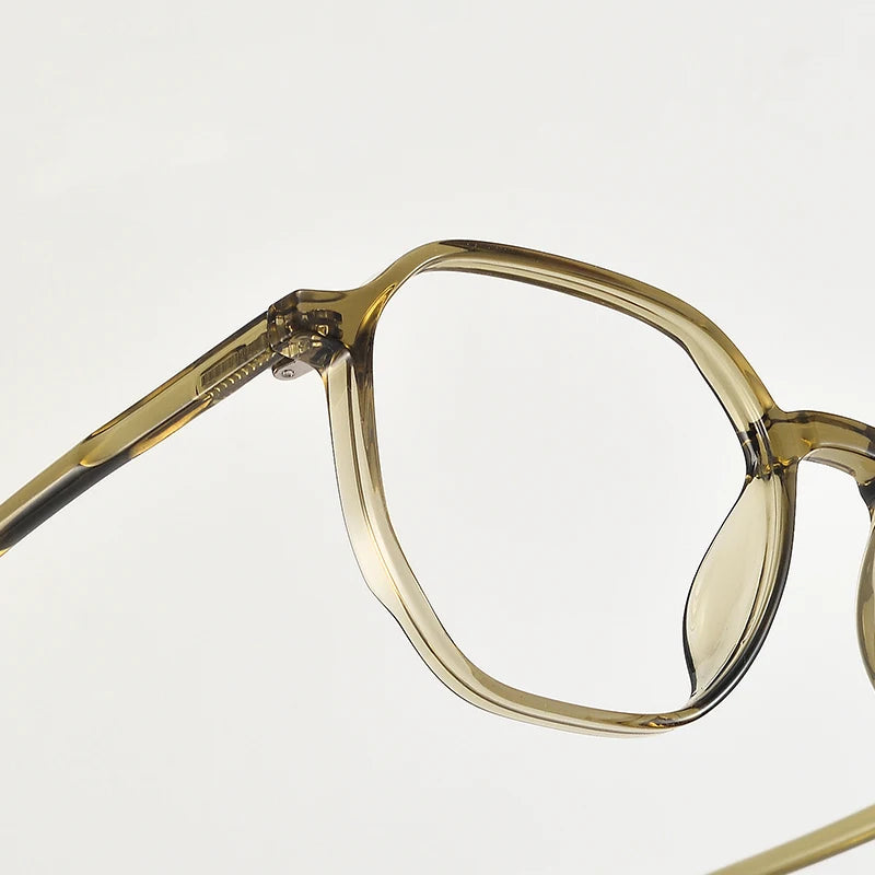 Bclear Unisex Full Rim Polygon TR90 Titanium Eyeglasses Frame 90303 - Lightweight & Durable Glasses for Work, Reading & Fashion
