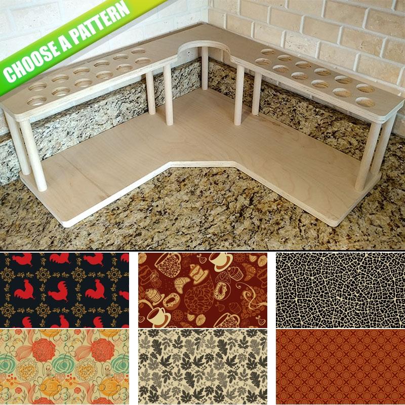 Stylish Counter Caddies™ Corner Organizer with K-Cup Holder & Built-In Trash Bin - Perfect for Kitchen Countertops, Coffee Stations & Small Space Organization