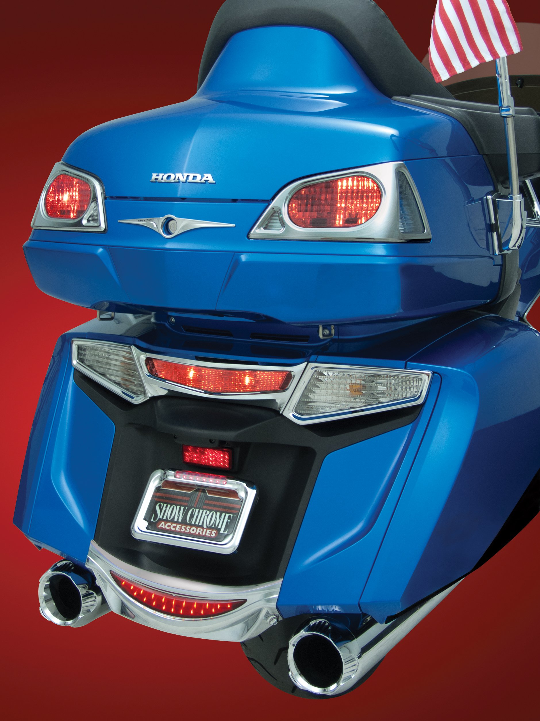 Chrome LED Rear Fender Tip Accent - Motorcycle Customization Upgrade