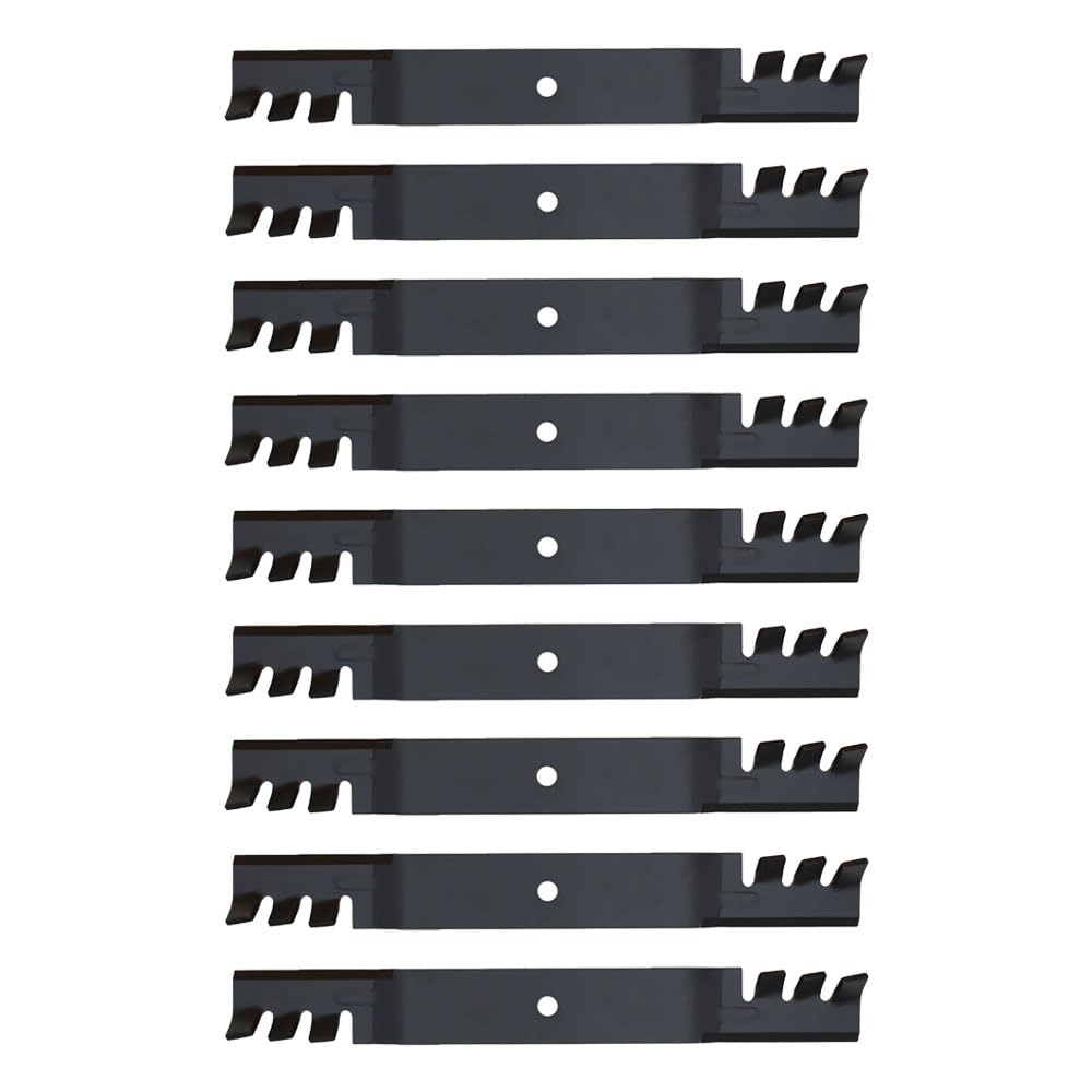 RAParts D18036 (9-Pack) Replacement Toothed Mower Blades - Compatible with Great Dane, Snapper & Bobcat Riding Lawn Mower Decks - Perfect for Grass Cutting, Yard Maintenance & Landscaping