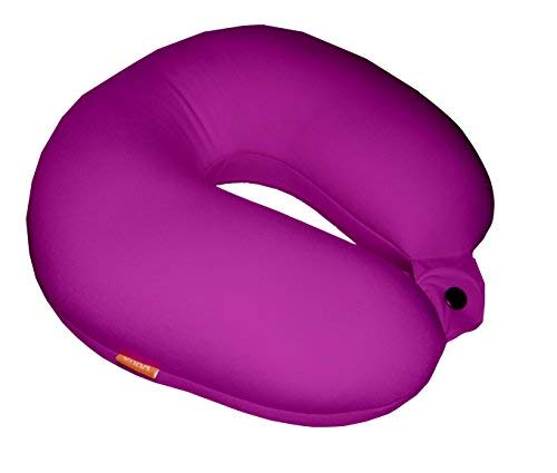 ORKA TRAVEL Micro Beads Solid U Neck Pillow for Travel & Office - Comfortable Support for Airplane, Car, Home Use - Purple Memory Foam Neck Rest