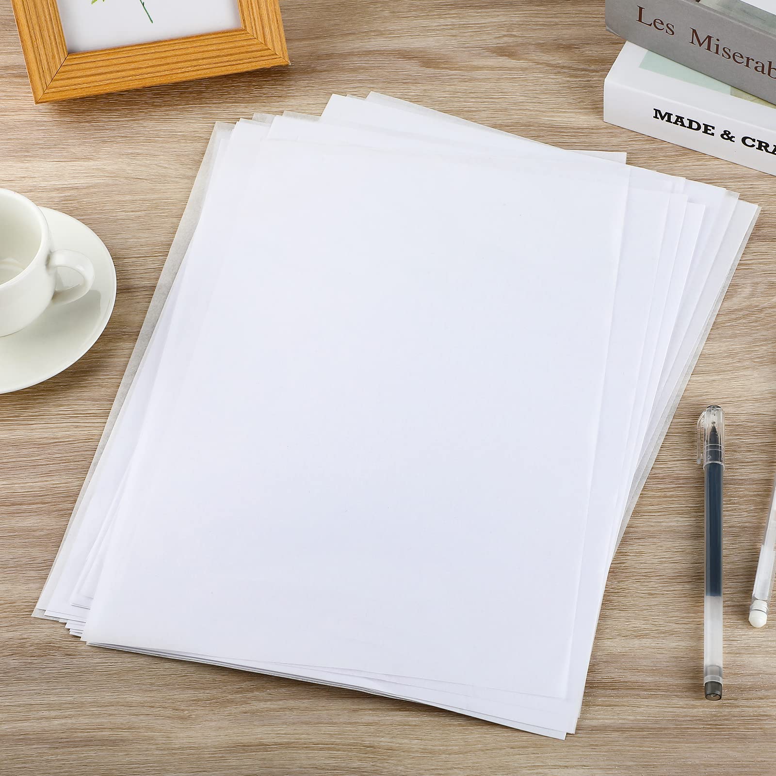 PROUSKY 100 Sheets A4 White Tracing Paper - Translucent Transfer & Carbon Paper for Drawing, Architecture, Design Sketching, Printing, Scrapbooking | Perfect for Artists, Architects, DIY Projects & Crafting