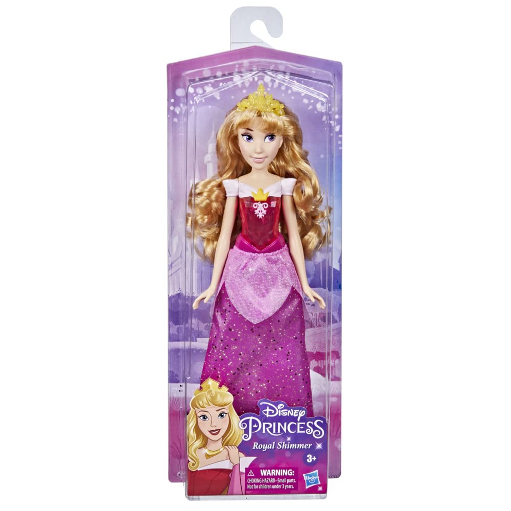 Disney Princess Royal Shimmer Aurora Doll with Elegant Dress & Accessories | Pink Fashion Doll Toy for Girls Age 3+ | Perfect for Birthday Gifts, Pretend Play & Disney Collections