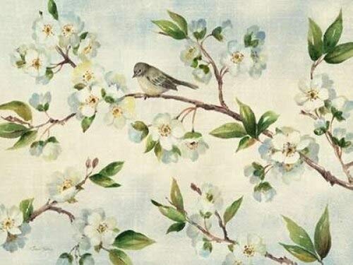 Pamela Gladding Cherry Blossom Landscape Art Print - 11x14 Inches, Floral Wall Decor for Living Room, Bedroom & Office