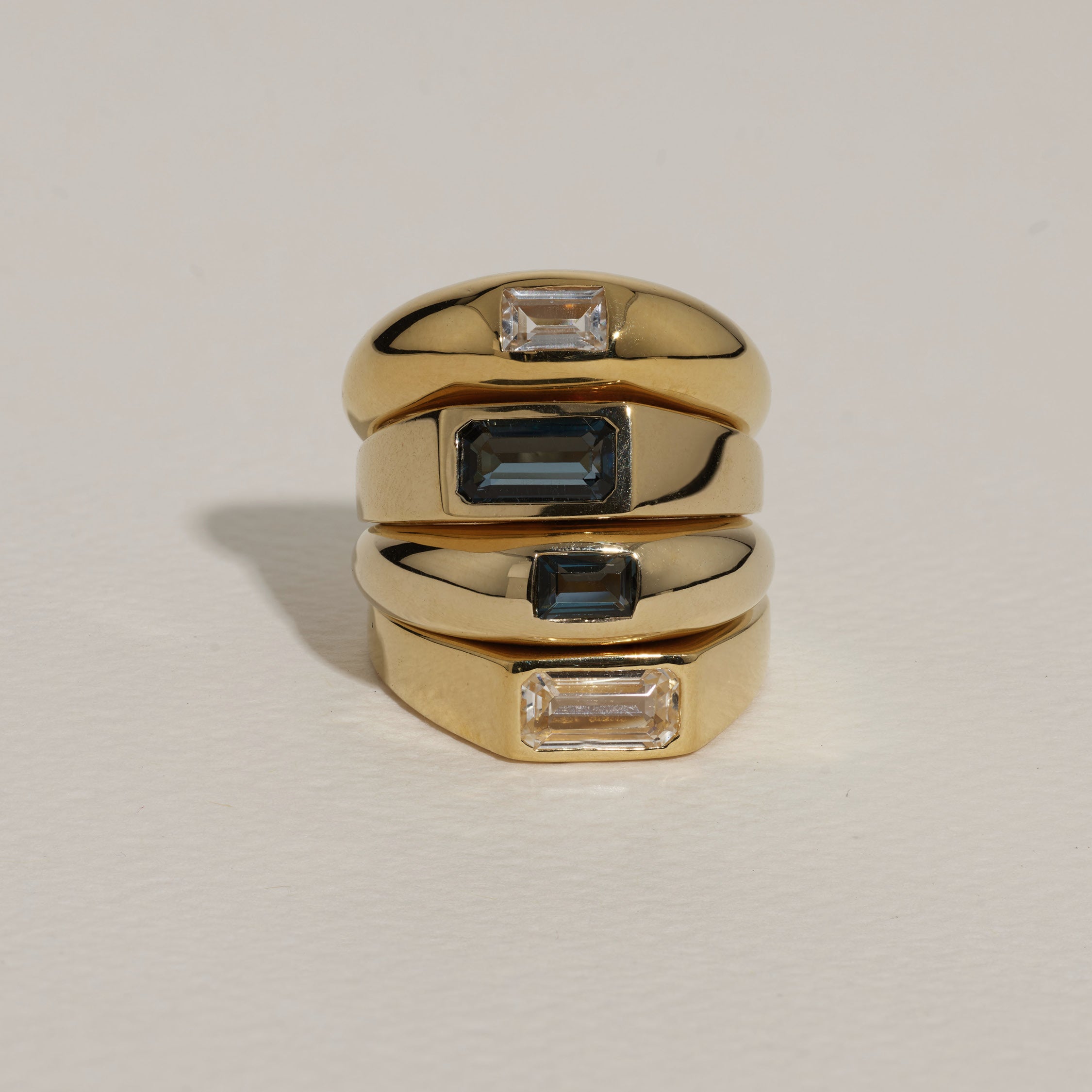 Blue Topaz Gold Pinky Ring for Women - Elegant Signet Ring for Everyday Wear, Gift Giving & Special Occasions