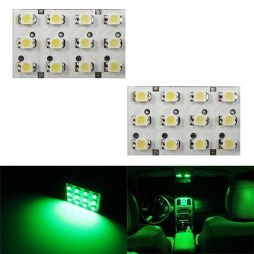 2 Pack Ultra Bright 12 SMD LED Panel Lights - White Interior Car Dome Light, Door Light & Trunk Light Replacement - Perfect for Vehicle Cabin Lighting, Night Driving Visibility & Interior Customization