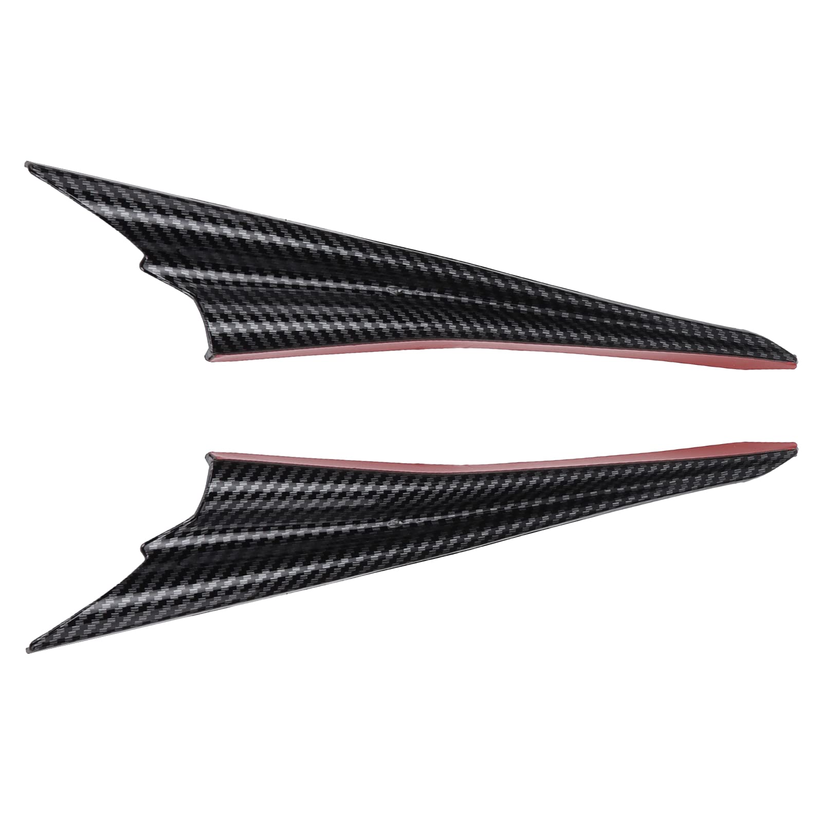 Universal 2PCS Front Bumper Spoiler & Side Wing Fins - Carbon Fiber Pattern Car Body Kit for Enhanced Aerodynamics & Style - Perfect for Sports Cars, Sedans & Tuner Vehicles