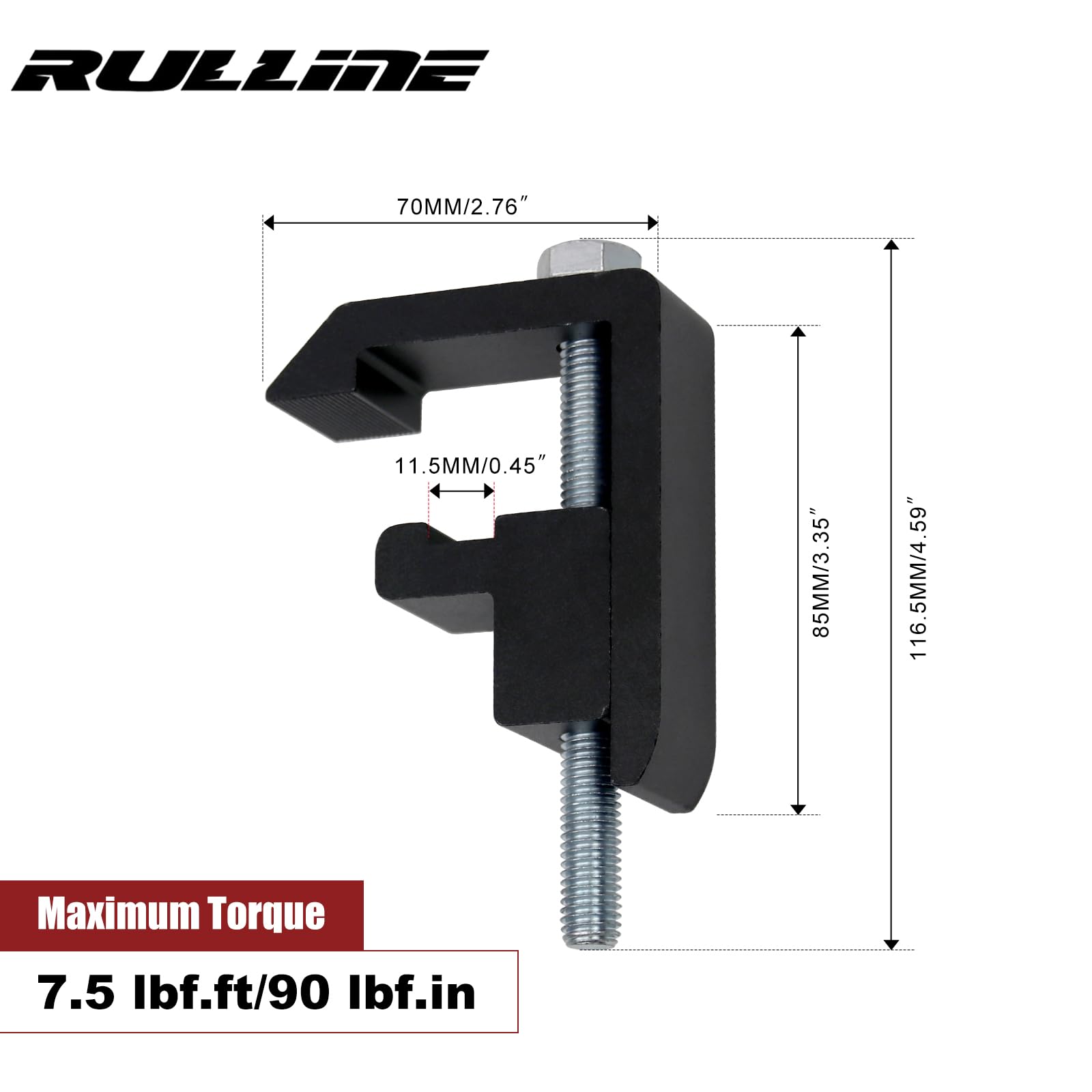 RULLINE Utility Track System Mounting Clamp Set (4-Pack) - Compatible with Toyota Tacoma & Tundra Truck Caps & Camper Shells | Heavy-Duty Aluminum Clamps for Secure Cargo Management | Perfect for Camping, Off-Roading & Work Truck Accessories