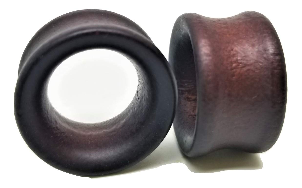 Organic Stained Bamboo Tunnel Ear Plugs - Double Flare Saddle - 7 Sizes (1/2