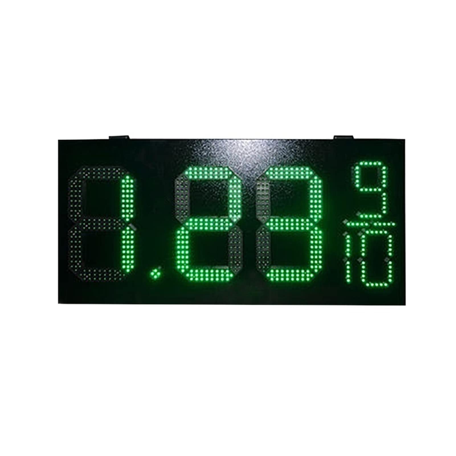 12 Inch LED Digital Price Sign - High Brightness Green Display, 888.8 Format, Remote Control, Multi-Function Timer, Weatherproof Iron Box for Gas Stations & Outdoor Use - Perfect for Fuel Price Displays, Convenience Stores & Business Signage