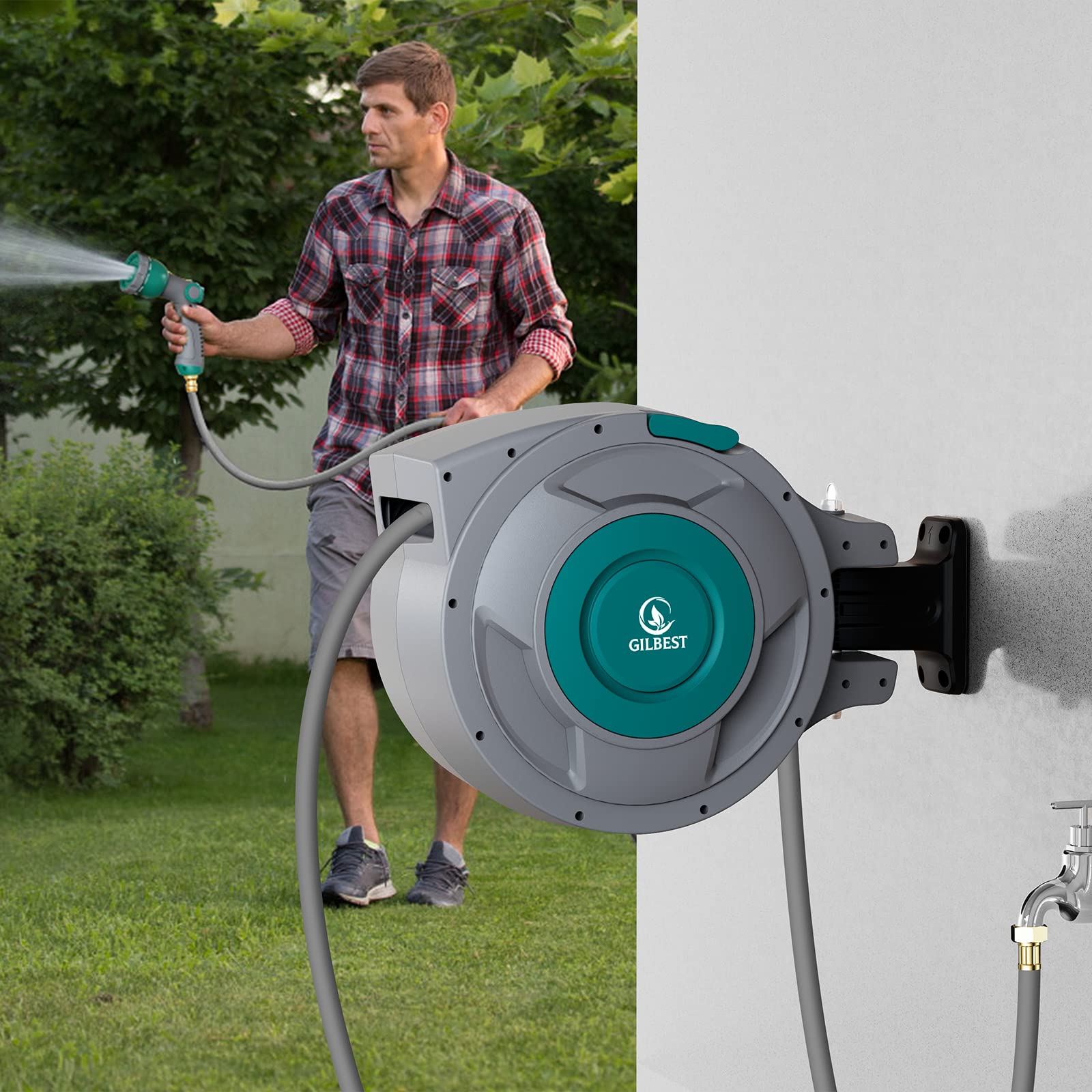 Heavy Duty Retractable Garden Hose Reel 1/2
