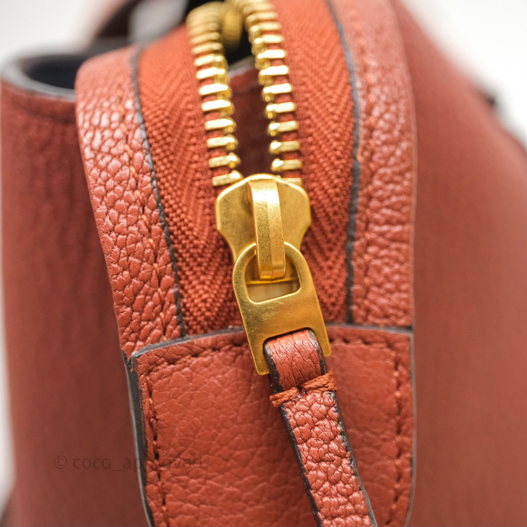 Celine Mini Belt Bag in Brick Red Grained Goatskin Leather with Gold Hardware - Perfect for Everyday Use, Work & Travel