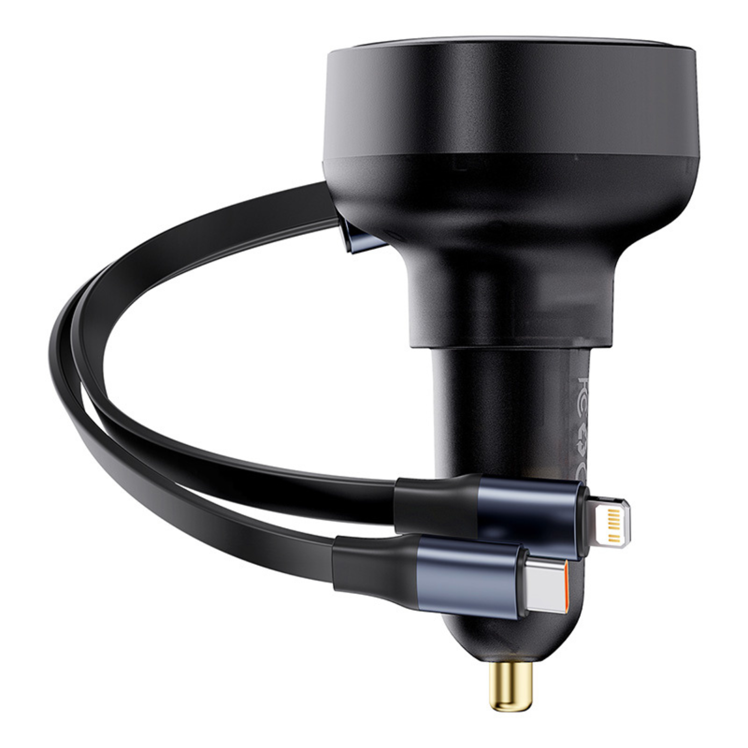 Baseus 60W Car Charger with Type C & Lightning Cable - Fast Charging for iPhone & Android - Perfect for Road Trips & Commuting