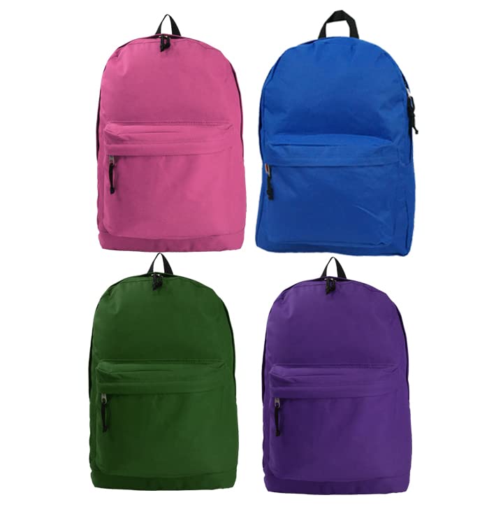 Wholesale Classic 18 Inch Backpack - Durable School Bookbag for Students, Travel & Everyday Use - Bulk Pack of 24pcs - Perfect for School, College, Hiking & Commuting