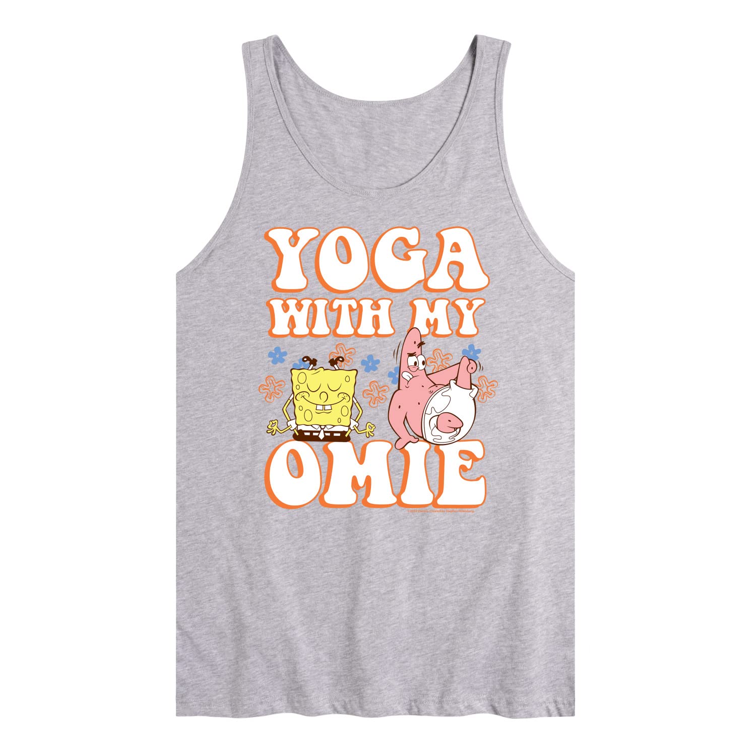 HYBRID APPAREL Spongebob Squarepants Yoga with My Omie Men's Jersey Tank Top - Lightweight Breathable Workout Shirt for Gym, Yoga & Casual Wear