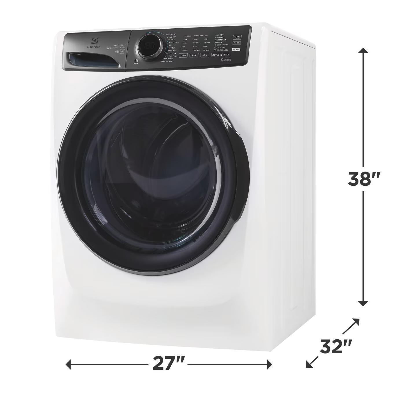 Electrolux ELFW7738AW Front Load Washer - Energy Efficient, Large Capacity Laundry Machine for Home & Apartment Use