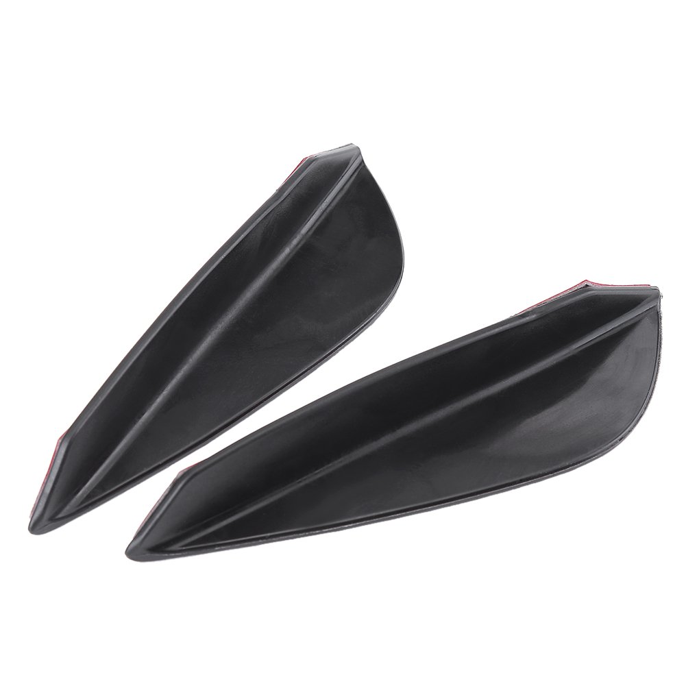 Universal ABS Carbon Fiber Front Bumper Lip Spoiler Kit - 4Pcs Car Bumper Fins & Canards Trim for Enhanced Aerodynamics - Perfect for Sports Cars, Tuner Vehicles & Performance Upgrades