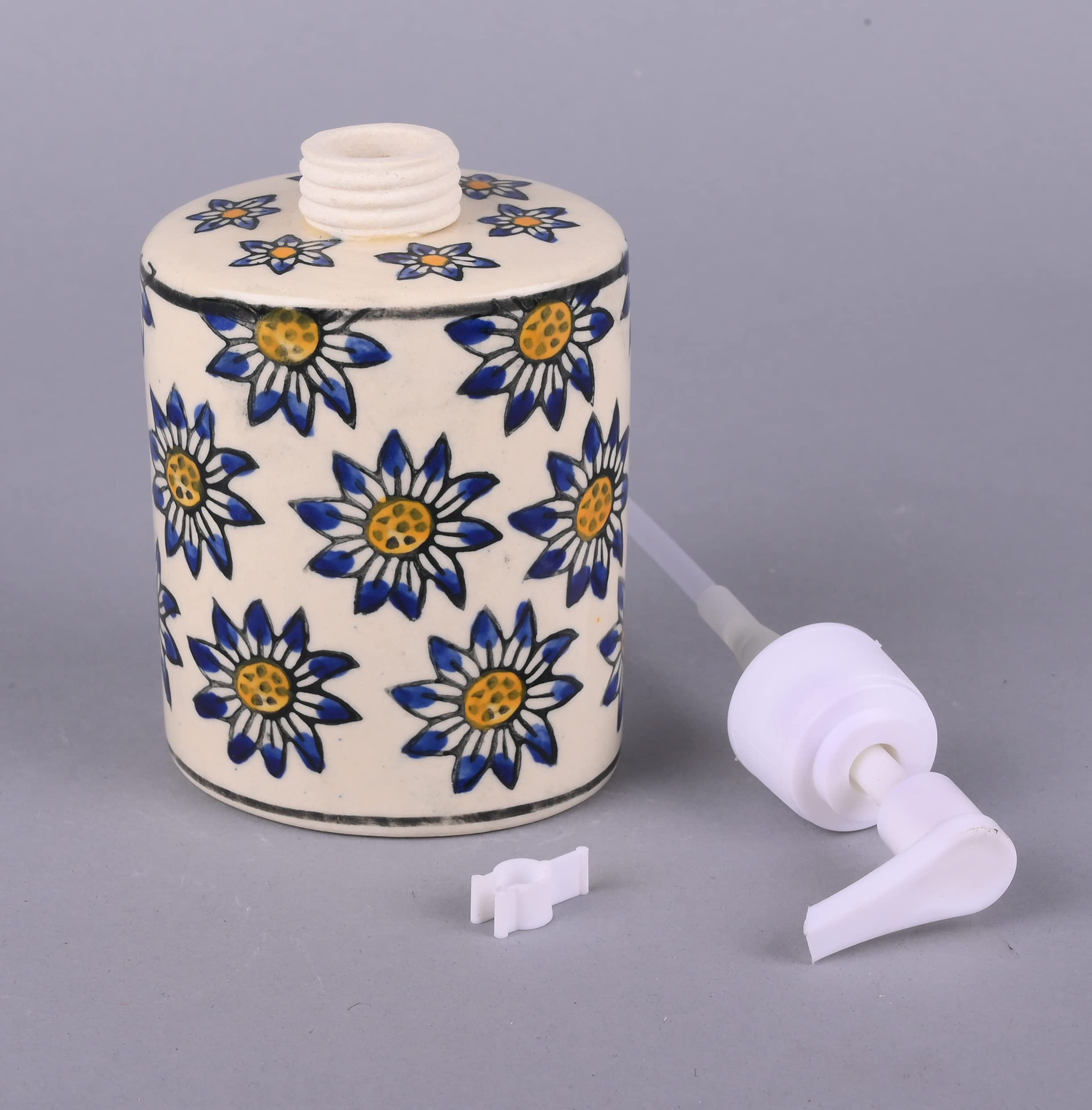 Refillable Ceramic Soap Dispenser Bottle with Pump - Elegant Hand Wash Container for Bathroom, Kitchen & Sink - Easy to Fill & Eco-Friendly