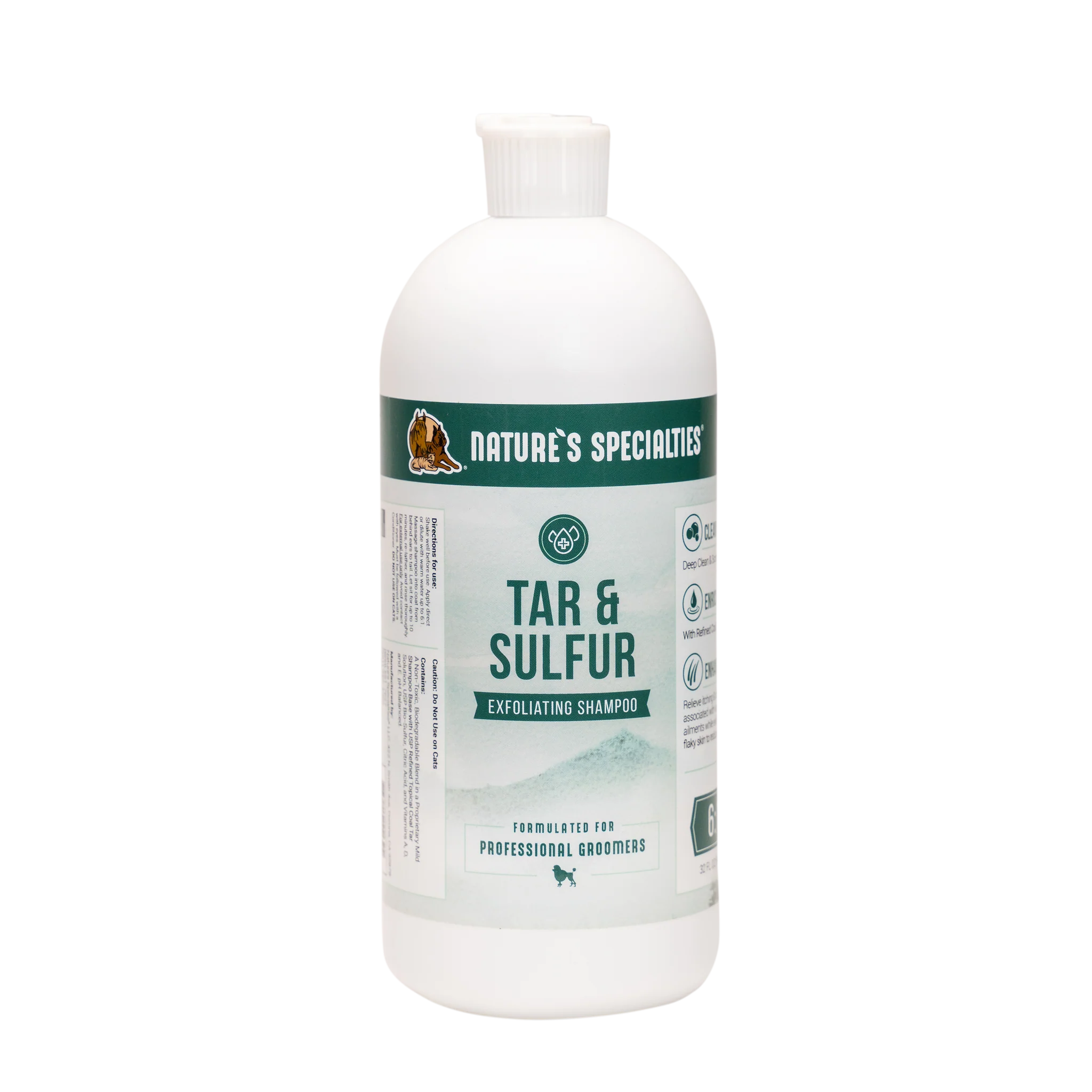 Nature's Specialties Tar & Sulfur Shampoo for Scalp Treatment - Psoriasis, Dandruff & Seborrheic Dermatitis Relief - Medicated Shampoo for Itchy Scalp & Flakes - Perfect for Daily Hair Care Routine