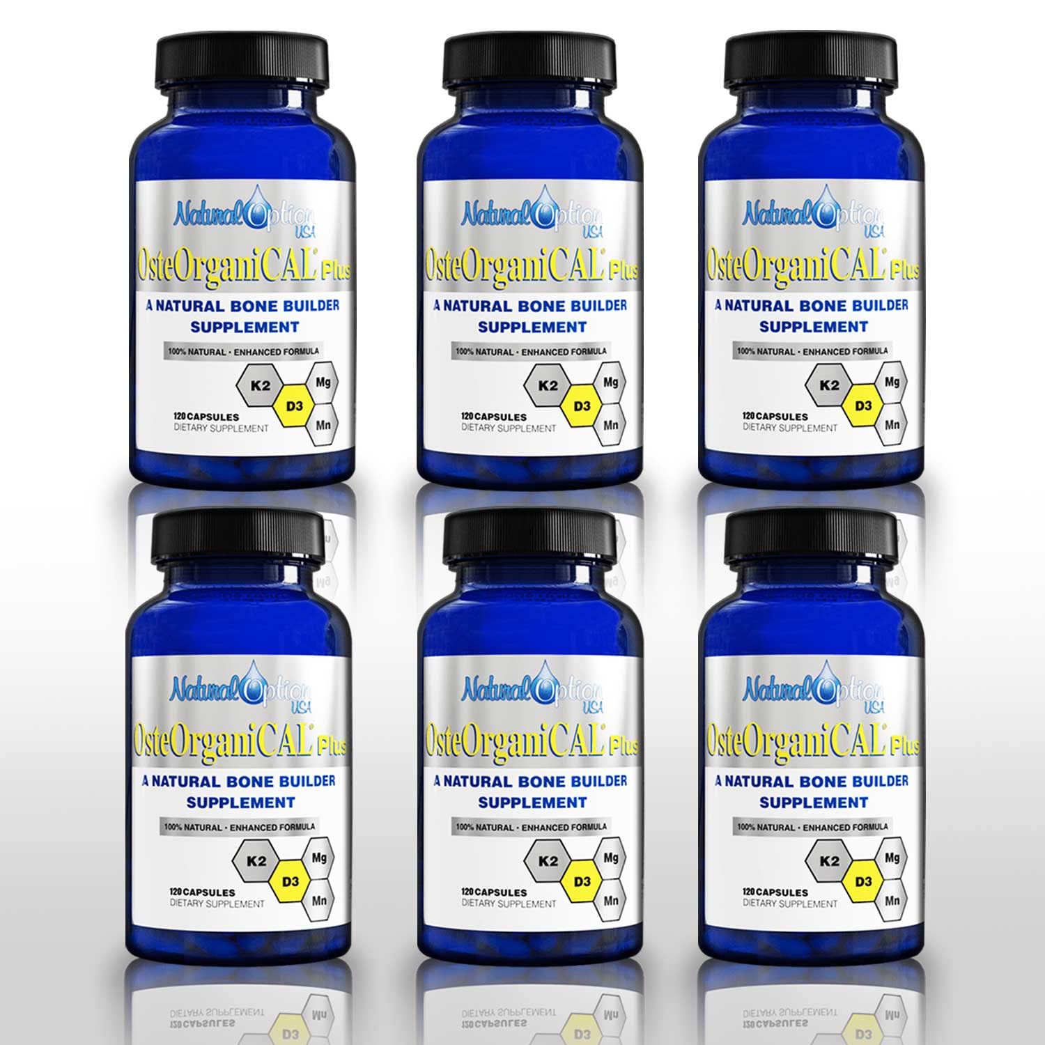 Organic Plant-Based Calcium Supplement with Vitamin D3, K2, Magnesium Glycinate & Manganese - 720 Count (Pack of 6) for Bone Health, Joint Support & Immune System Boost - Perfect for Adults, Seniors & Active Lifestyles