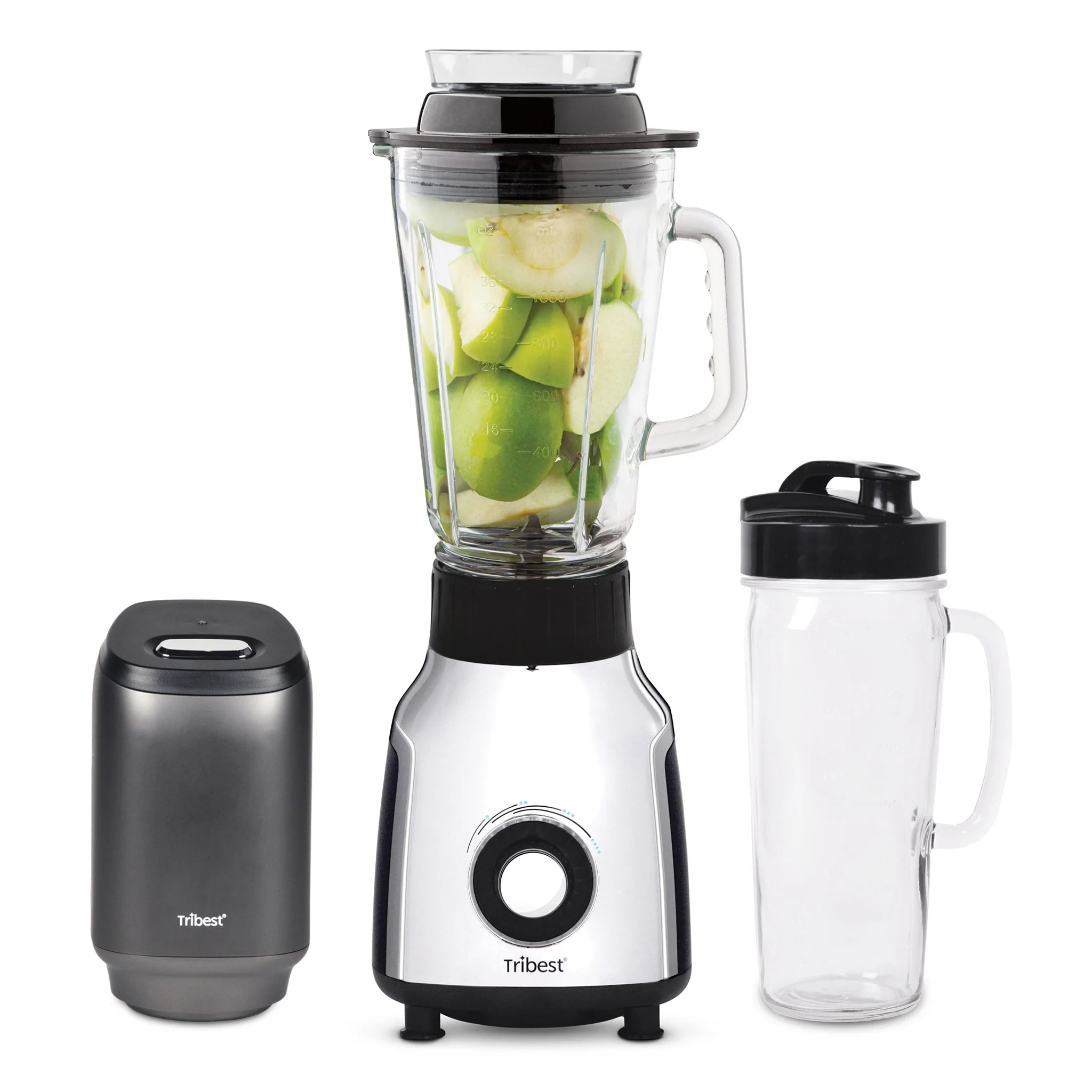 Tribest PBG5001 Glass Personal Vacuum Blender - Powerful 500W Countertop Blender for Smoothies, Juices & Meal Prep - Perfect for Home Kitchen, Office & Healthy Lifestyle
