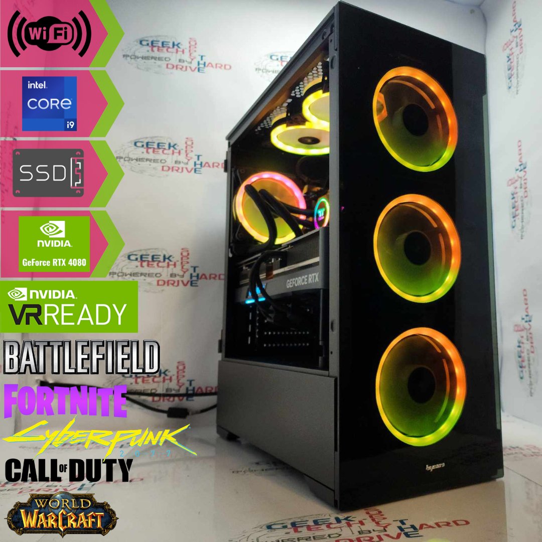 Custom Gaming PC Desktop Computer - Intel Core i9 12900KF, NVIDIA GeForce RTX 5080, 2TB M.2 SSD, 32GB DDR5 RAM, RGB Lighting - Ultimate VR Ready Gaming Rig for Esports & 4K Gaming