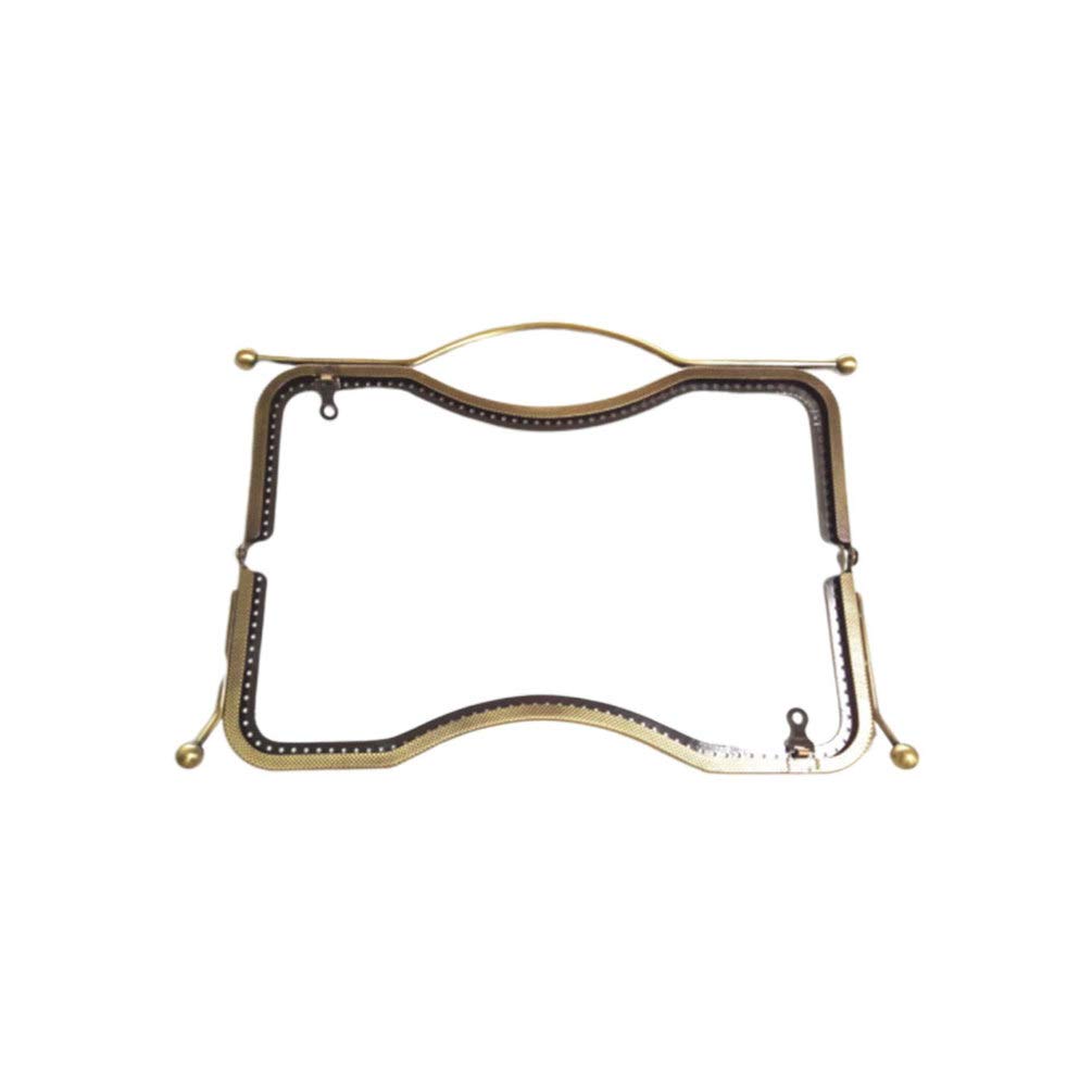 SUPVOX Vintage Bronze Pressed Flower Frame - 27cm Metal DIY Craft Coin Purse with Kiss Clasp Lock, Lip Shape Clutch Frame for Bag Making | Perfect for Weddings, Gift Giving & Vintage Style Accessories
