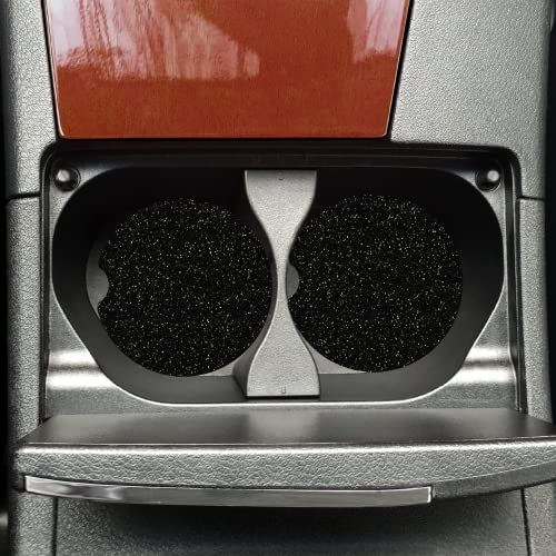 Black Confetti Glitter Car Coasters Set - Non-Slip Cup Holders for Vehicles, Party Decor & Home Organization Accessories - Perfect for Cars, Trucks, SUVs & Office Desks
