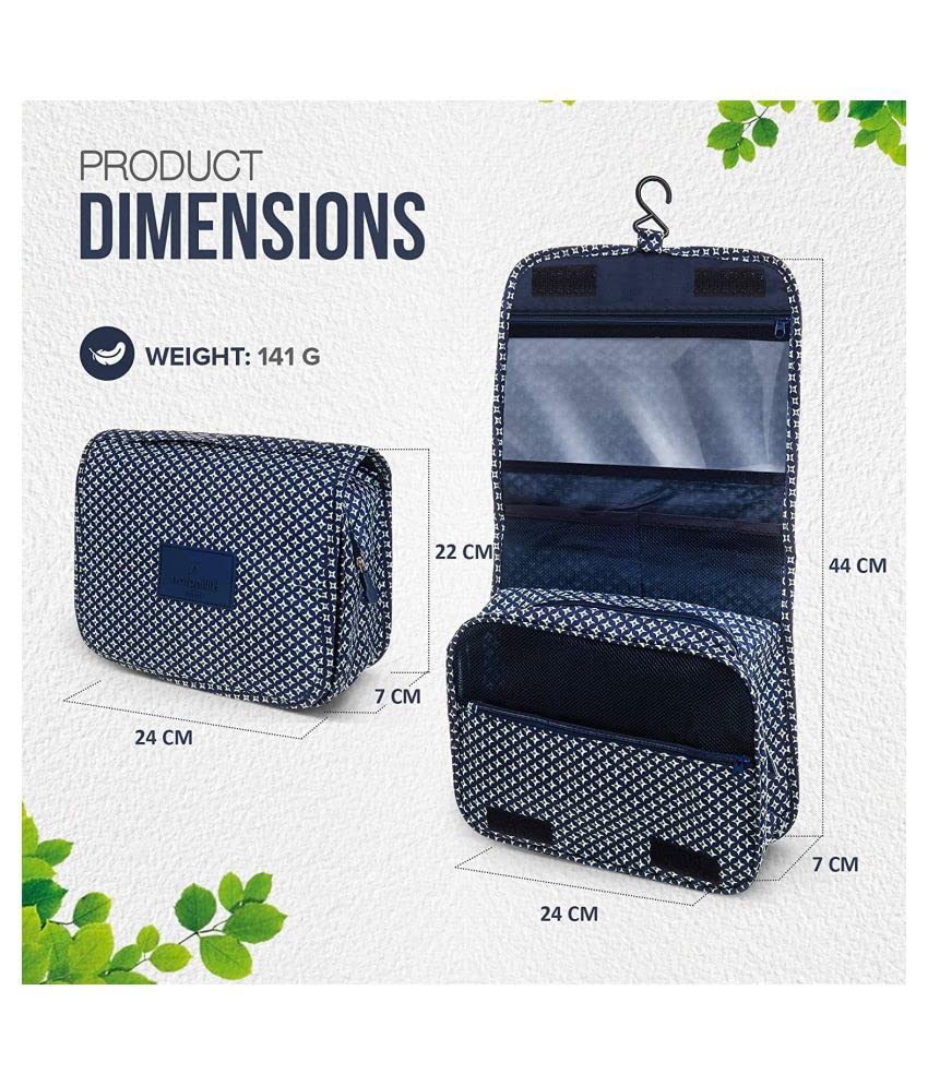 WANQLYN Professional Cosmetic Makeup Kit Organizer - Waterproof Travel Makeup Bag with Storage Pouch, Dark Blue Cosmetic Case for Women | Perfect for Travel, Home & Salon Organization