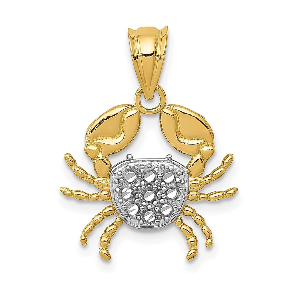 14K Yellow Gold Crab Pendant Necklace - Dainty Sea Life Charm Jewelry for Women | Perfect Birthday, Anniversary & Mother’s Day Gift | Beach Vacation & Ocean-Themed Outfit Accessory