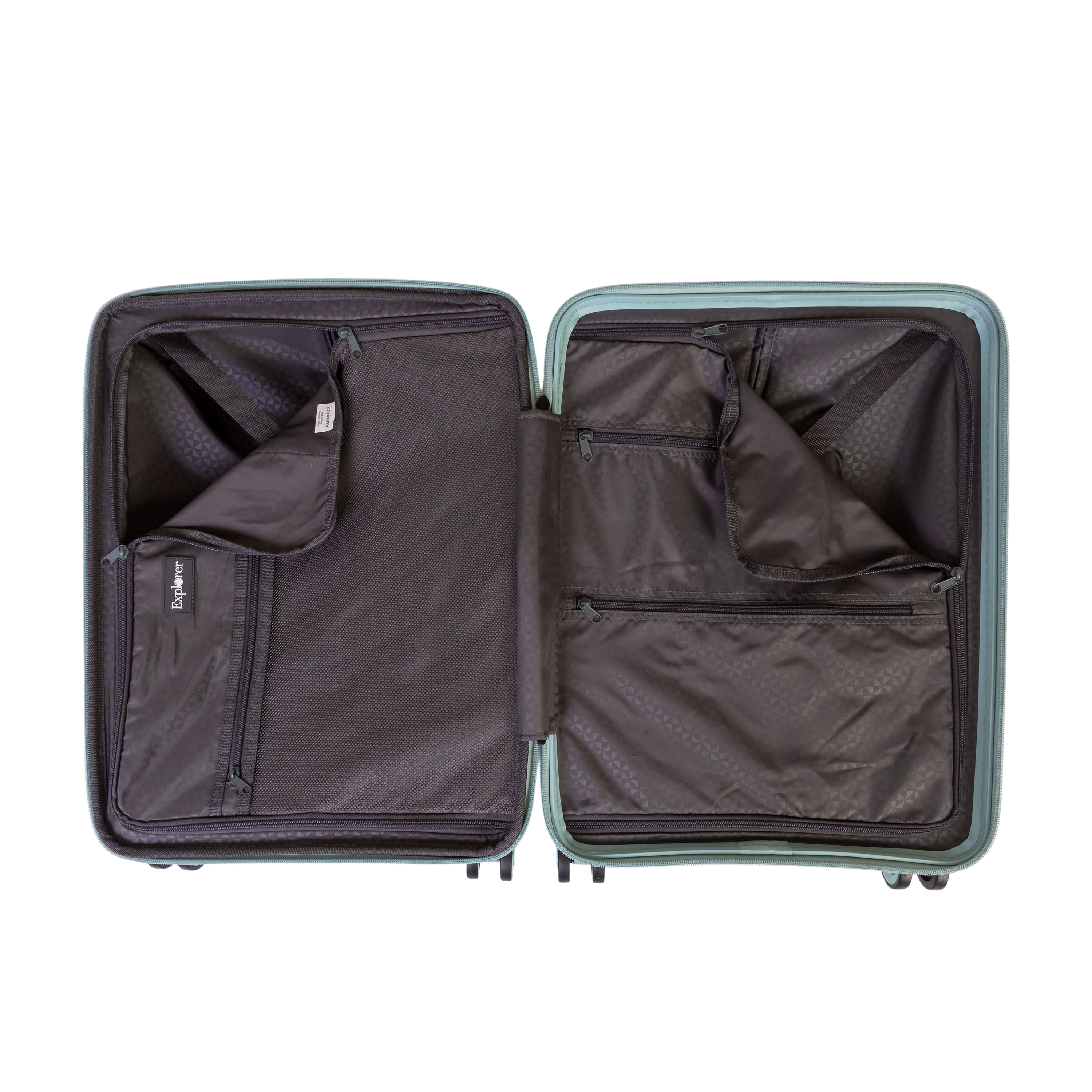 Explorer Breeze Anti-Theft Expandable 2-Piece Luggage Set (Carry-On & Medium Checked) - Lightweight Durable Suitcase for Air Travel, Business Trips & Family Vacations