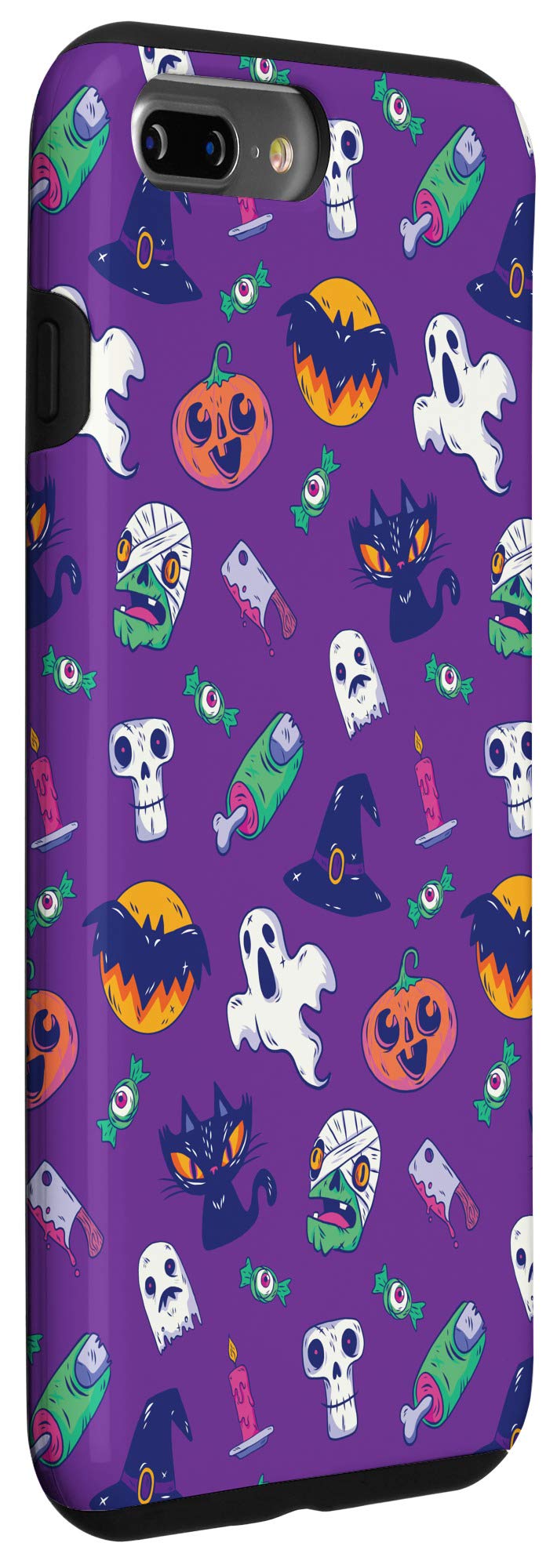 iPhone 7 Plus/8 Plus Halloween Phone Case - Pumpkin, Jack-o'-Lantern, Zombie, Cat & Bats Design - Perfect for Trick-or-Treating & Halloween Parties