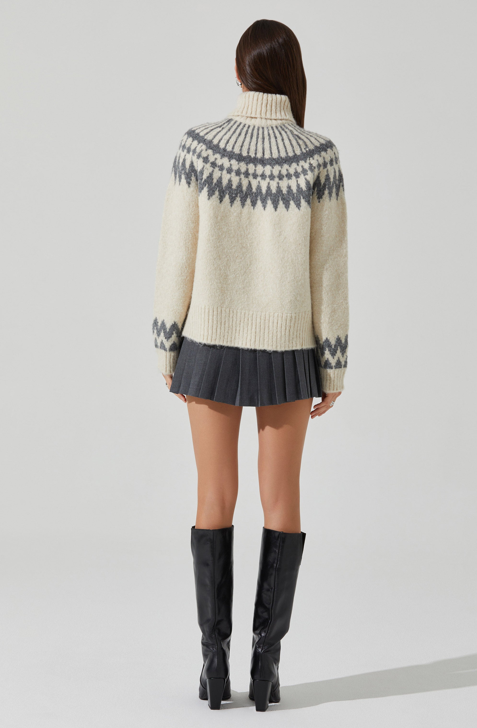 Leka Fair Isle Turtleneck Sweater for Women - Cozy Winter Knit Pullover with Nordic Patterns - Perfect for Christmas, Holidays & Cold Weather Outfits