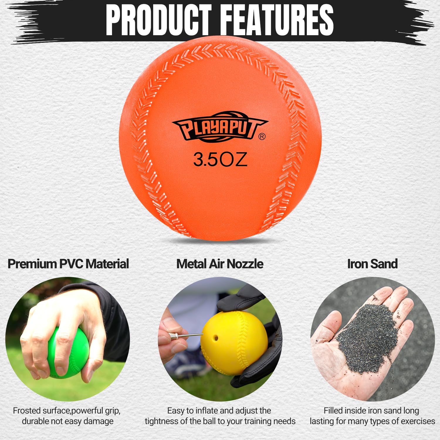 Weighted Baseballs and Softballs for Pitching, Throwing, Catching & Hitting - Set of 6 with Mesh Storage Bag & Air Nozzle - Improve Power, Speed & Performance - Perfect for Baseball Training, Softball Practice & Strength Building Exercises