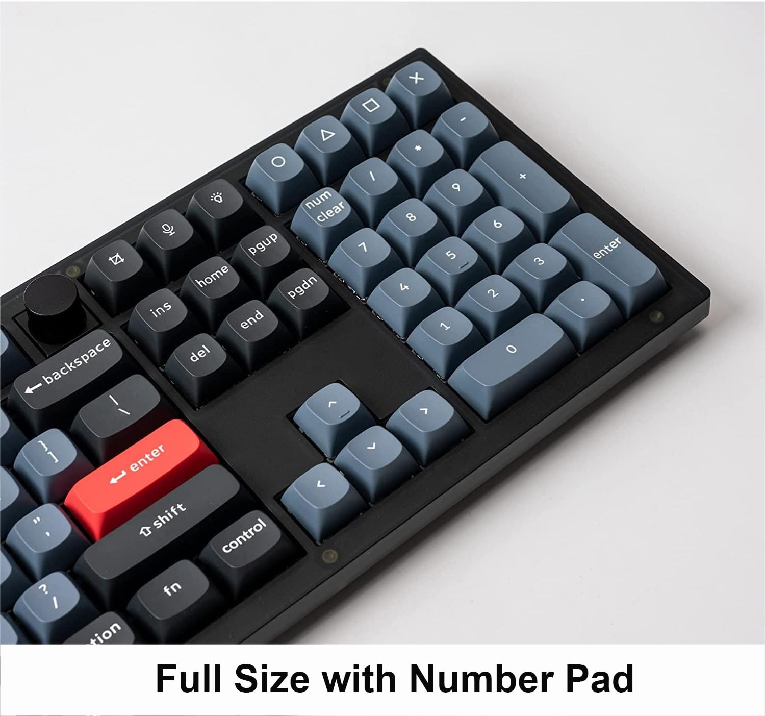 Keychron V6 100% Layout Custom Mechanical Keyboard - Wired RGB Backlit with Knob, 108 Keys QMK/VIA Programmable, Hot-Swappable K Pro Red Switches, PBT Keycaps for Mac & Windows (Frosted Black) - Perfect for Gaming, Coding & Office Work