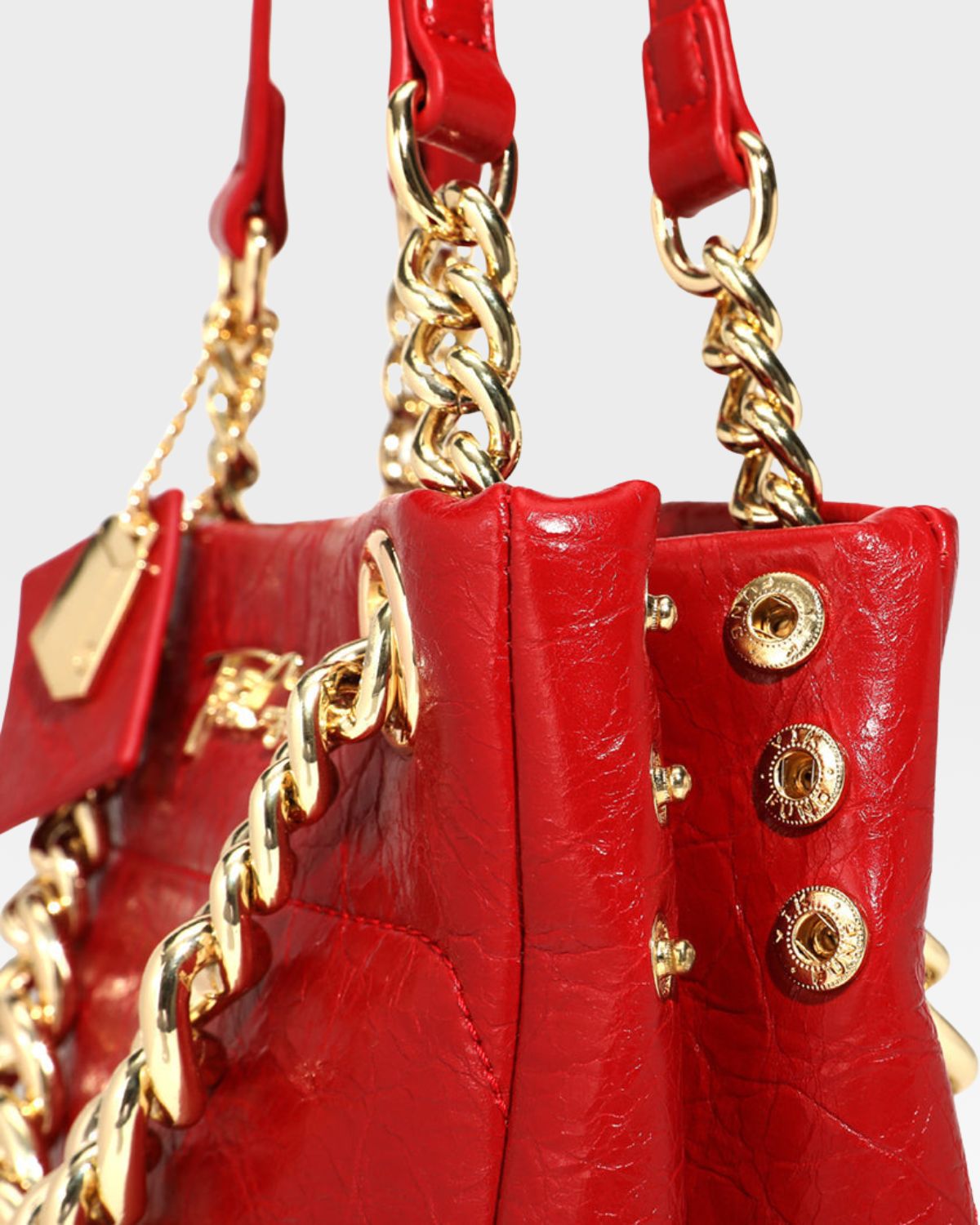 Premium Red Leather Mini Tote Bag for Women - Stylish Crossbody Handbag for Work, Travel & Everyday Use