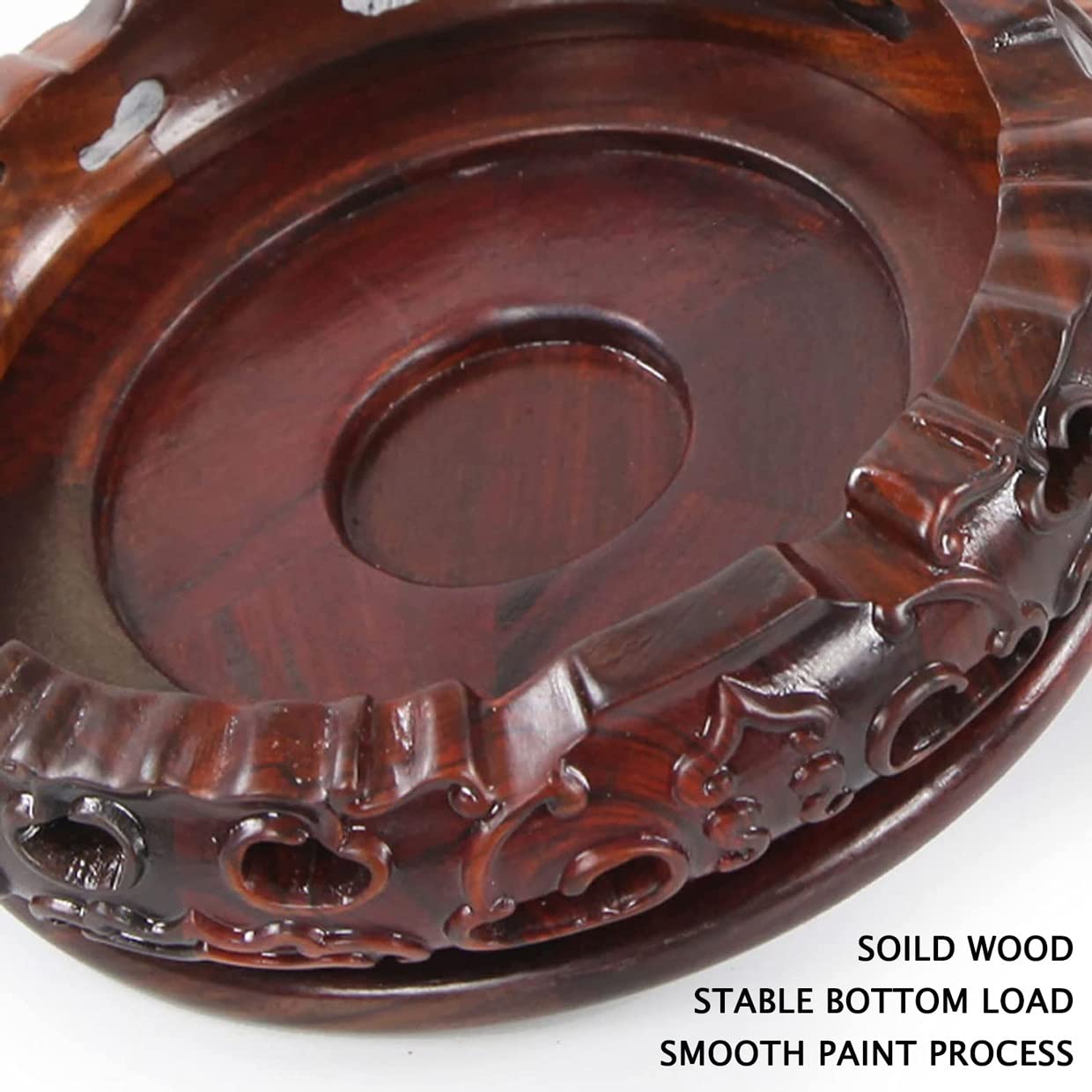 Handcrafted Wooden Display Stand for Vases, Plants, Buddha Statues & Bonsai - Carved Wood Pedestal Base for Home Decor, Oriental Furniture & Shelf Brackets | Perfect for Living Room, Office & Meditation Spaces