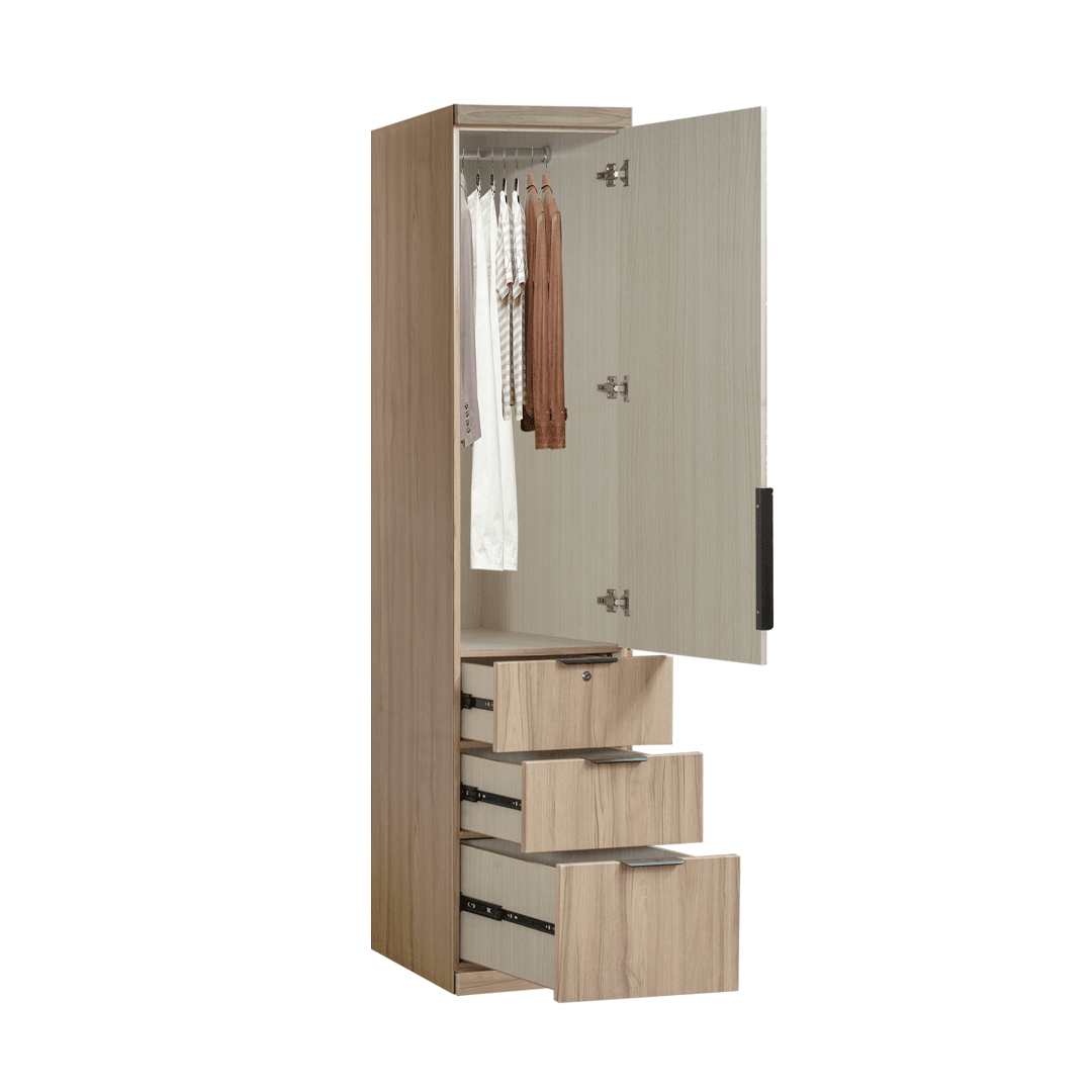 Kerris Solid Plywood Single Door Open Wardrobe - Modern Freestanding Closet for Bedroom, Living Room, or Walk-In Closet - Easy Assembly & Space-Saving Storage Solution