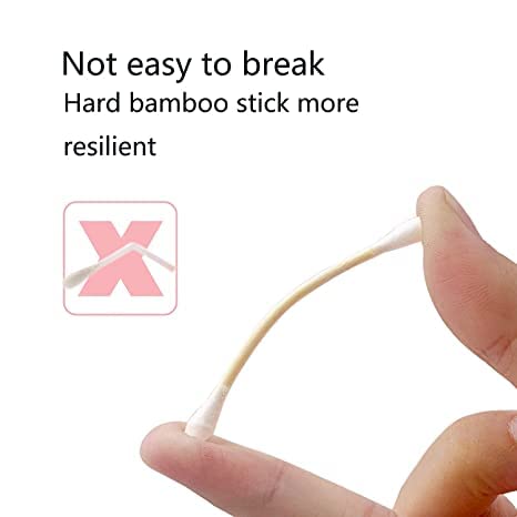 Eco-Friendly Double Pointed Wooden Cotton Swabs - 100 Pack | Safe Ear Wax Removal, Baby Care & Art Crafts | Gentle Cleaning Buds for Sensitive Ears, Makeup, Nail Art & First Aid Kit Essentials