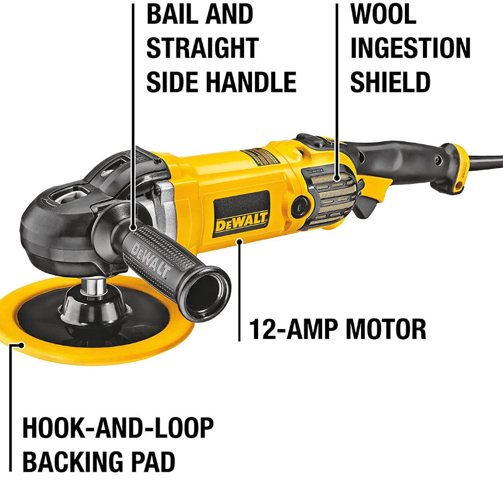 DEWALT DWP849X Variable Speed Buffer Polisher with Soft Start - 7 Inch & 9 Inch Pads - Certified Refurbished with Dewalt Warranty - Perfect for Car Detailing & Metal Polishing