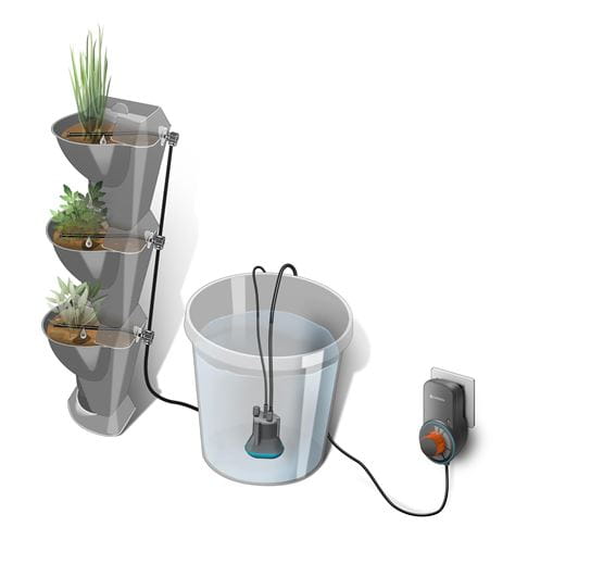 Gardena NatureUp! Extension Set for Drip Irrigation System - Water Container for Garden, Lawn & Plant Watering - Perfect for Home, Greenhouse & Outdoor Use