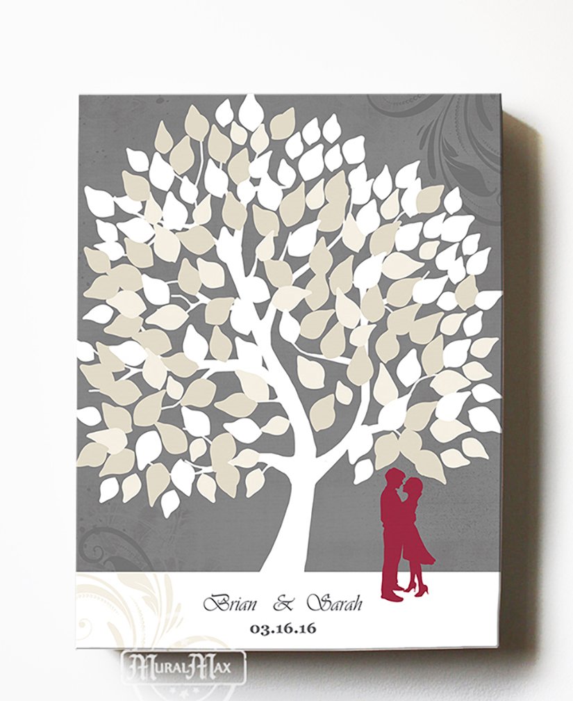Personalized Couple's Tree Canvas Wall Art - Custom His & Hers Romantic Gift with Names & Date - Wedding Anniversary, Newlywed, Housewarming Gift - 24