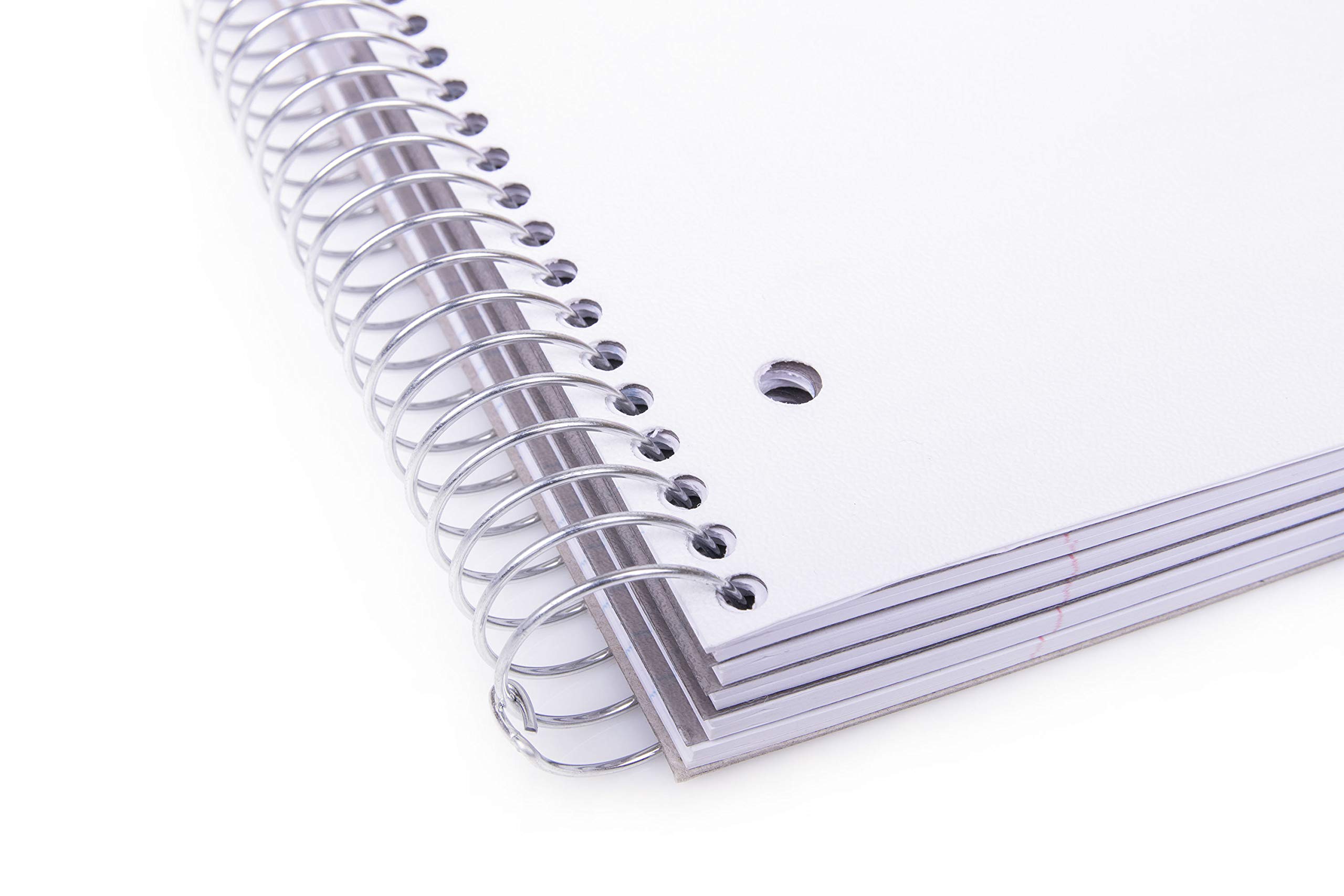 Mintra 5-Subject Spiral Notebook - 200 Sheets, College Ruled, White, Durable Poly Pockets & Moisture-Resistant Cover - Ideal for School, Office, Business & Professional Use - Perfect for Note-Taking, Journaling & Project Planning