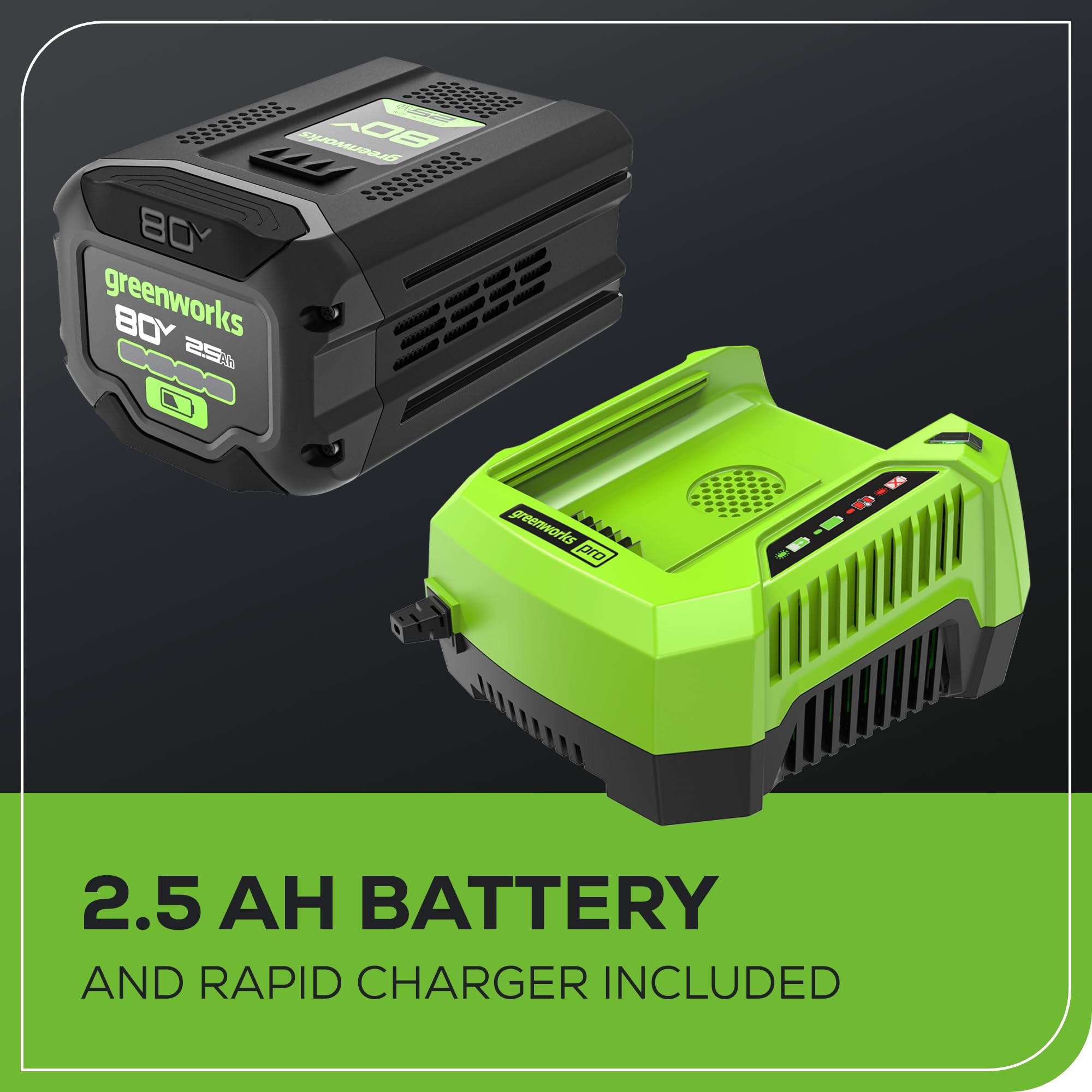 Greenworks 80V 700 CFM Cordless Leaf Blower - Commercial-Grade Power, 45-Min Fast Charger with 2.5Ah Battery for Wet Leaves & Heavy Debris - Perfect for Yard Cleanup, Landscaping & Professional Use