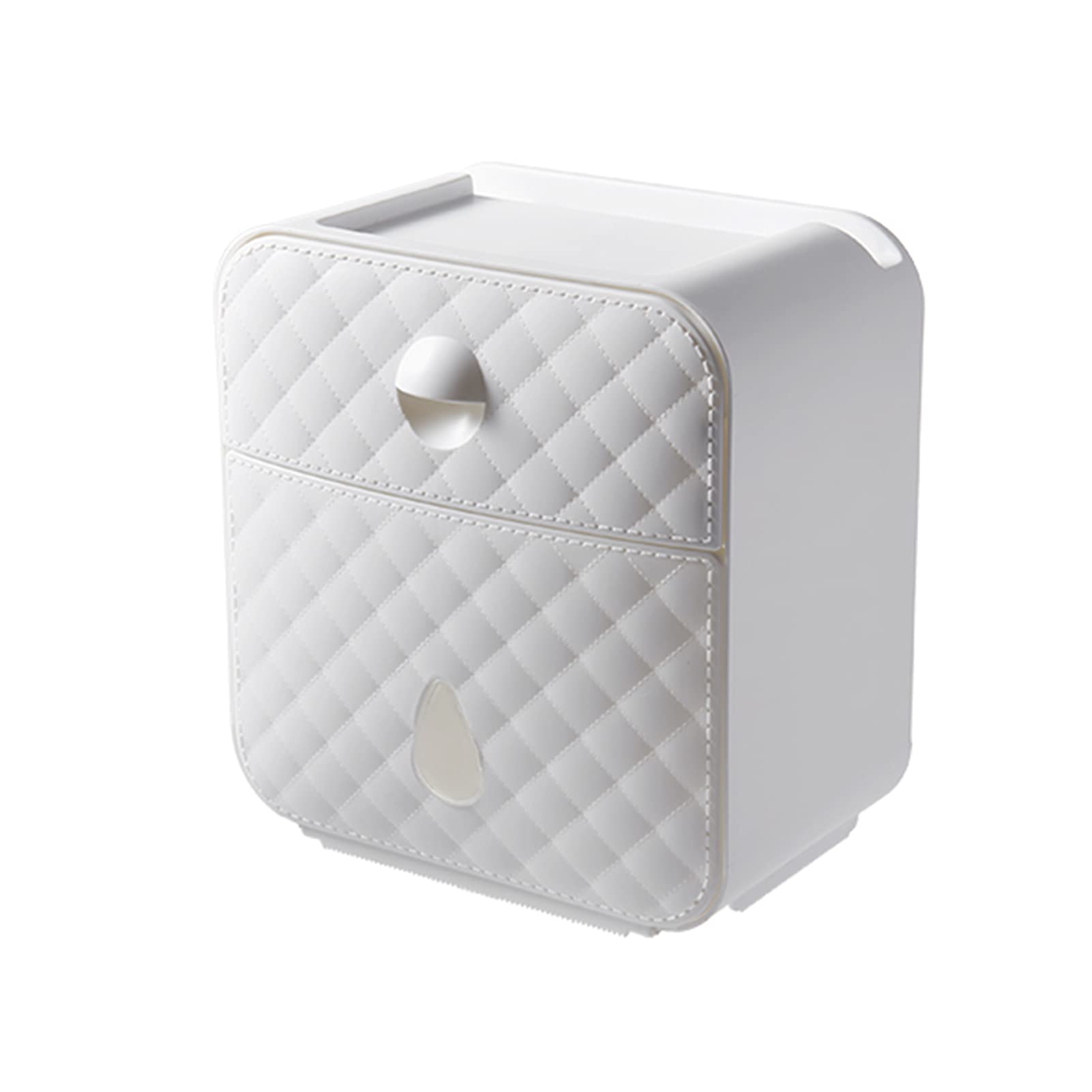 Wall-Mounted Tissue Dispenser & Storage Box with Drawer - White Bathroom Organizer for Tissues, Toilet Paper & Essentials | Perfect for Bathroom, Kitchen, Office & RV Organization