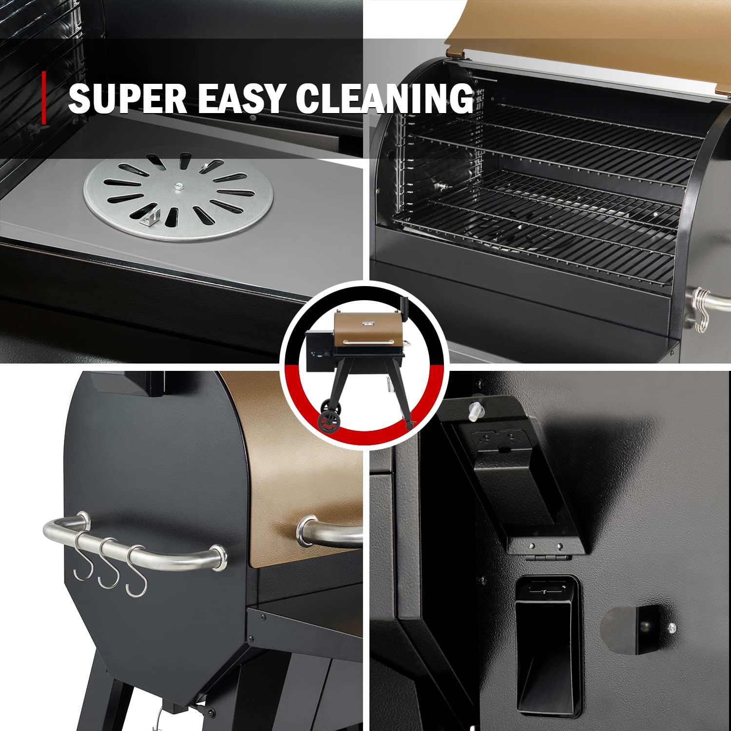 Monument Grills 86030 Wood Pellet Grill and Smoker - Bronze Outdoor BBQ Grill with Chimney for Backyard, Patio, and Tailgating | Perfect for Smoking, Grilling, and Roasting Meats