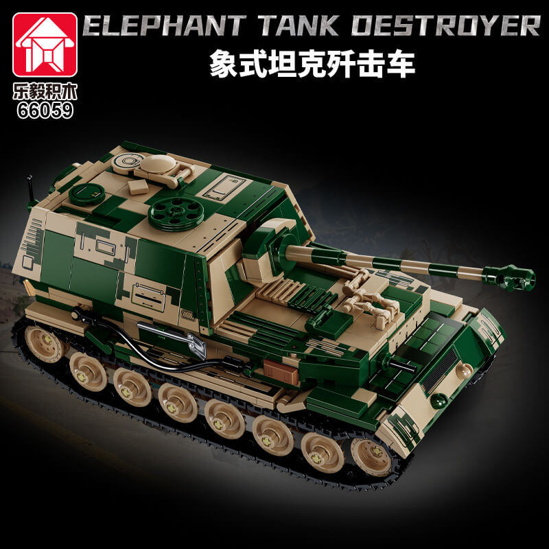 LEYI 66059 Elephant Tank Destroyer - 1/35 Scale Military Model Kit for Collectors & Hobbyists - Perfect for WWII Dioramas & Historical Displays