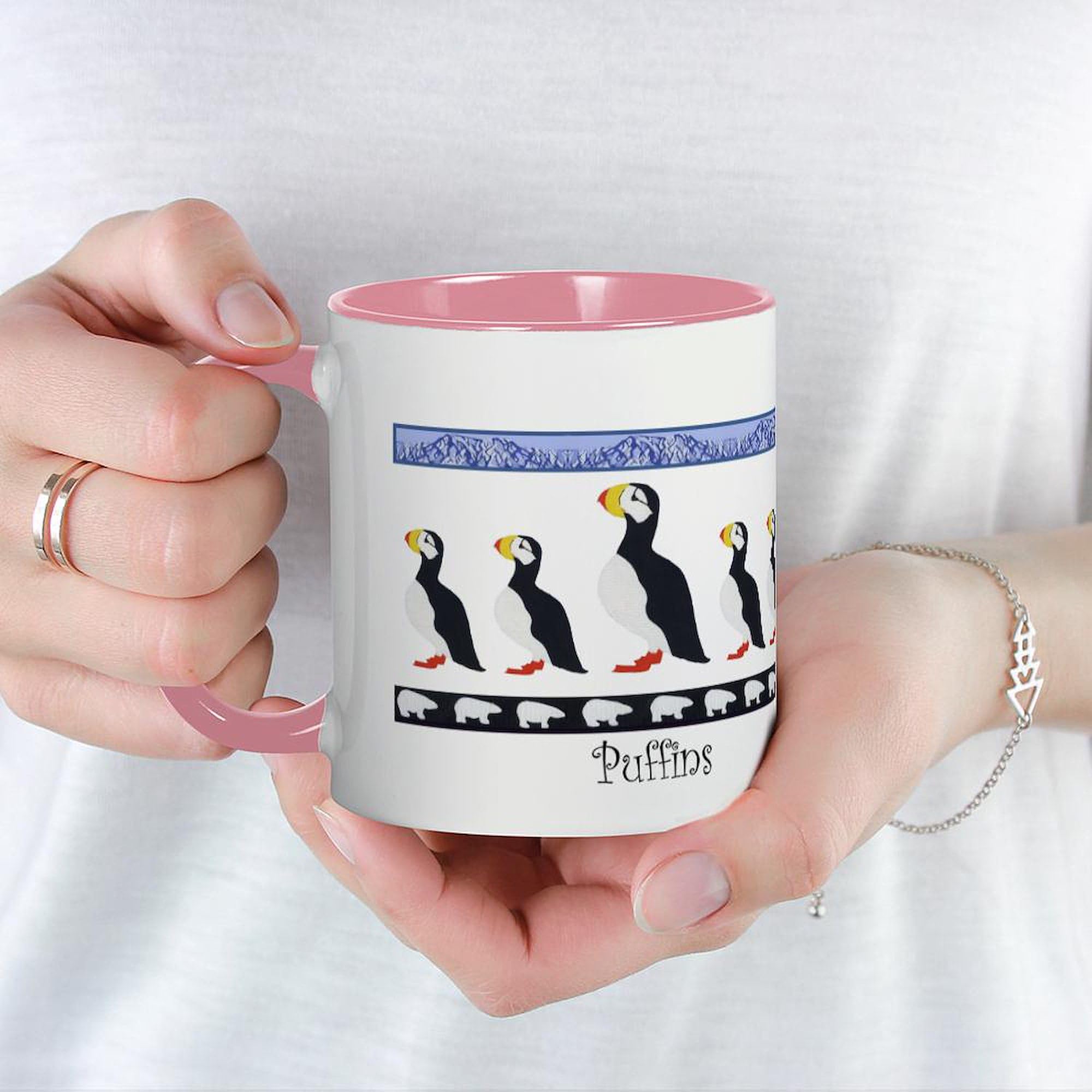 Puffin Mug 11 oz (325 ml) - Ceramic Coffee Cup with Cute Puffin Design - Perfect for Hot Tea, Coffee & Hot Chocolate at Home or Office