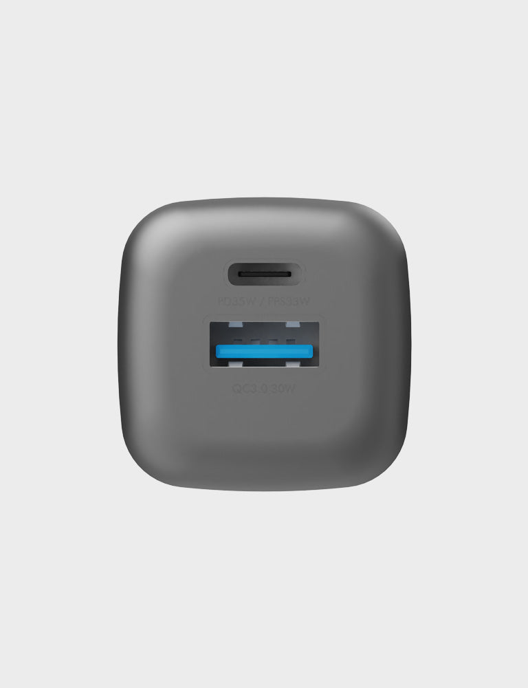 AmpCharge GaN35 Fast Charger - 35W USB-C Wall Charger with GaN Technology for iPhone, Samsung, iPad - Perfect for Travel, Home & Office Use